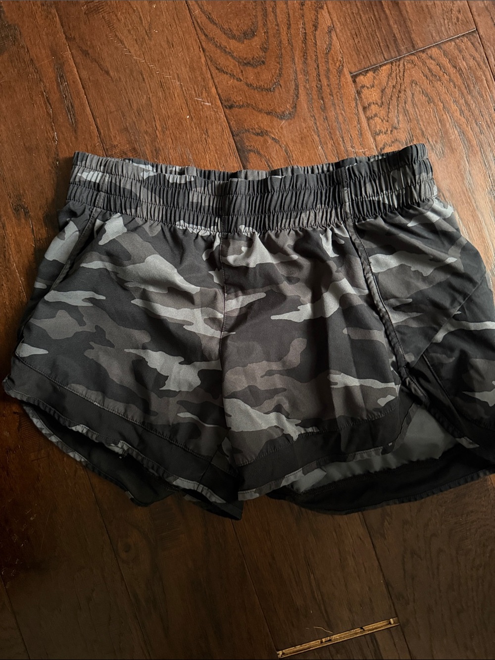 Women’s Camo Athleta Shorts - Gray Camouflage